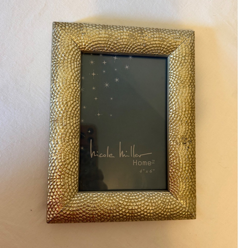 Nicole Miller Home 4x6 Textured Champagne Gold Metallic Photo Frame